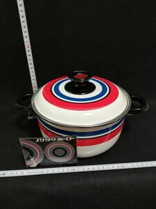 N561.【未使用】 昭和レトロ Noritake ノリタケ ホーロー鍋 両手鍋 レトロ 調理器具/80