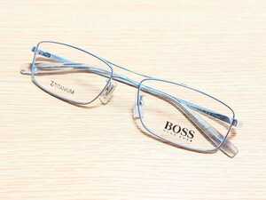新品　HUGO BOSS ヒューゴボス　日本製　メガネ　眼鏡　高級感　オシャレ　上品　フルリム　チタン　軽い　ツーブリッジ
