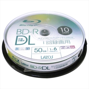 100枚セット(10枚X10個) Lazos BD-R DL L-BDL10PX10