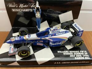 ミニチャンプス 1/43 ウィリアムズ ルノー　FW18 デイモン・ヒル　ドイツGP ウィナー　PMA 限定4,999台