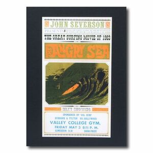 サーフムービーポスター L-33 「THE ANGRY SEA」 サイズ：31×17.5cm アメリカ雑貨 アメリカン雑貨
