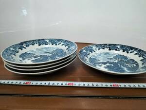コレクション　昭和　レトロ　アンティーク　料理皿　絵皿　大皿　陶器　5枚　まとめて　未使用