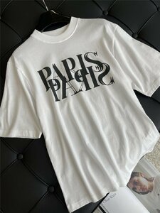 【ANINE BING】PARIS Tシャツ コットン 半袖tシャツ 男女兼用 アニン ビン プリントTシャツ Sサイズ