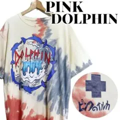 PINK DOLPHIN ピンクのイルカ ビッグプリント タイダイTシャツ XL