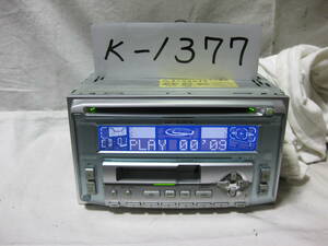 K-1377　Carrozzeria　カロッェリア　FH-P414zz　2Dサイズ　CD&カセットデッキ　故障品