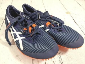 【3yt124】陸上競技用スパイクシューズ asics アシックス 1093A137 SPブレード9 ネイビー×オレンジ サイズ：25.5cm◆c09