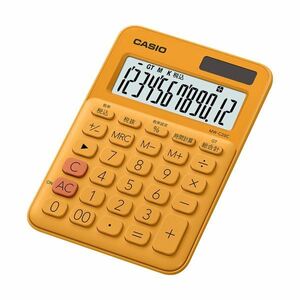 【新品】（まとめ）カシオ カラフル電卓 ミニジャストタイプ12桁 オレンジ MW-C20C-RG-N 1台【×5セット】