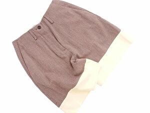 新品 AALTO アールト 切替 キュロット パンツ size34/茶 ■◇ ☆ ecc8 レディース