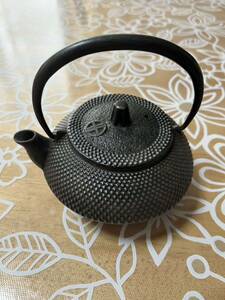 ● コレクター必見 南部鉄器 鉄瓶 茶瓶 湯沸 茶道具 アラレ あられ 茶こし付き 茶器 金属工芸 ef24鉄瓶 茶道具 茶器 