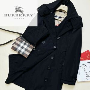 N6【梅雨レインコーデ】参考価格14万●超美品BURBERRY BRIT●上品な大人カジュアル●高級トレンチコート バーバリーコート レディース　44