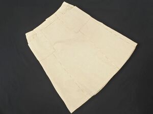 BURBERRY バーバリー 大きいサイズ ストライプ Aライン 台形 スカート size15/白ｘベージュ ■■ ☆ dgc6 レディース