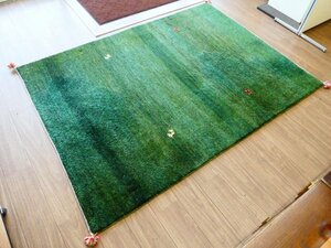 z654 ペルシャ絨毯 ギャッベ 手織り ウール イラン カシュガイ族 ラグ サイズ201cm×150cm カーペット 絨毯
