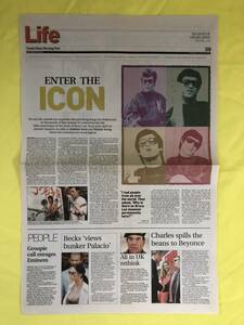 BG1051サ☆ブルース・リー 「South China Morning Post」 新聞記事 2003年7月8日 香港 英語 Bruce Lee 李小龍