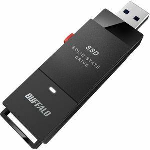 【新品】（まとめ）バッファロー USB3.2(Gen1)ポータブルSSD スティック型 1TB ブラック SSD-PUT1.0U3-BKC 1台【×3