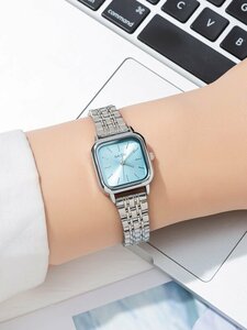 腕時計 レディース クォーツ 1個 女性 シルバー ステンレス鋼 ストラップ ファッション 四角形 , 日常の装飾用 ダイヤルクォ