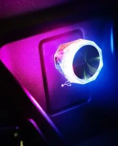 【大人気】　車　LED　インテリア　車内　USB　ブルー