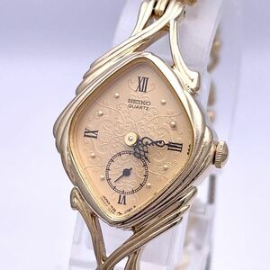 箱付き SEIKO セイコー 1428-5130 腕時計 ウォッチ クォーツ quartz スモセコ SGP ひし形 金 ゴールド P435
