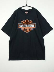 C30/HARLEY-DAVIDSON/ハーレーダビッドソン/2014/HONOLULU/HAWAII/半袖Tシャツ/ロゴ/ブラック/メンズ/XLサイズ