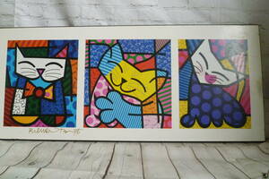 ROMERO BRITTO　ロメロブリット直筆サイン ふわふわの友達アート 希望、夢、幸福の視覚的表現 完売レア盤 現代のピカソ 蔵出しお宝品