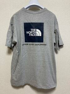 THE NORTH FACE ノースフェイスTシャツ ロゴTシャツ 半袖Tシャツ ボックスロゴ MENS L グレー