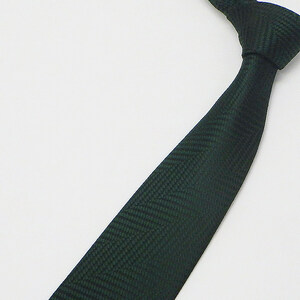 日本製　ネクタイ　甲州織　深緑×黒/ヘリンボーン　テトロン糸使用　洗濯機OK　メール便OK　BUN-BH03