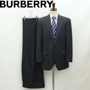 美品 国内正規品◆BURBERRY LONDON バーバリー ロンドン ストライプ柄 2釦 スーツ セットアップ チャコールグレー AB6