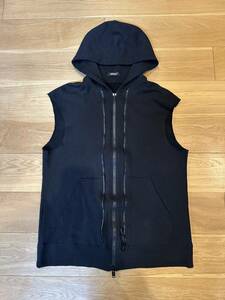 18ss UNDERCOVER カットオフ ダブルZIP ベストパーカー The Vesh-ches BLACK 2＊アンダーカバー スウェット SCAB BUT JONIO ジョニオ