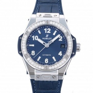 ウブロ HUBLOT ビッグバン ワンクリック スチール ブルー ダイヤモンド 465.SX.7170.LR.1204 ブルー文字盤 新品 腕時計 レディース