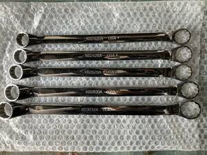 Snap-on スナップオン　インチサイズ10°オフセットメガネレンチ5本セット3/4in.～1in.