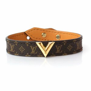 （新品・未使用品）ルイ ヴィトン LOUIS VUITTON ブラスレ エセンシャル V ブレスレット モノグラム ブラウン 茶 ゴールド金具 M6042 箱付