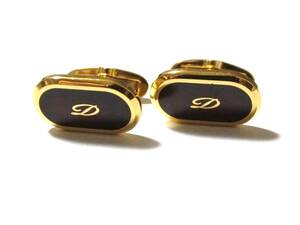 vintage S.T. Dupont デュポン ブラウンカラー オーバル カフス cuff links 漆 laque de China エス・テー・デュポン フランス