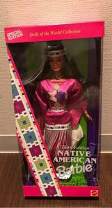 希少品 当時物 NATIVE AMERICAN Barbie ネイティヴアメリカンバービー マテル Third Edition SPECIAL EDITION レア 未開封自宅保管品