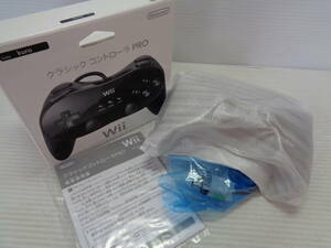 ★【未使用品】Nintendo　任天堂　Wii　クラシックコントローラ PRO　黒　ブラック　RVL-005(-02) 取説　元箱★