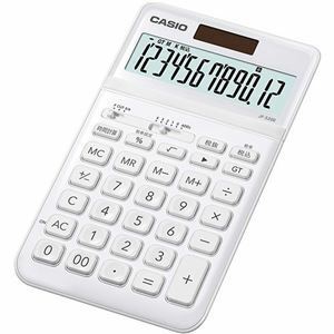 【新品】カシオ計算機 CASIO スタイリッシュ電卓 ジャストタイプ12桁 ホワイト JF-S200-WE-N