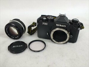 ♪ Nikon ニコン FE2 ブラックボディ フィルム一眼レフ NIKKOR 1.4 50ｍｍ 中古 現状品 240511Y7101