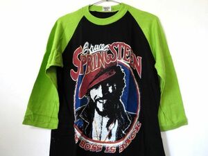 デッドストック70s～80sビンテージ BruceSpringsteenブルーススプリングスティーンラグランTシャツ　パキ綿paramountボディ