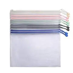 ジッパー式ファイル袋 A4 PVC製 ジッパー式メッシュケース 書類 領収書