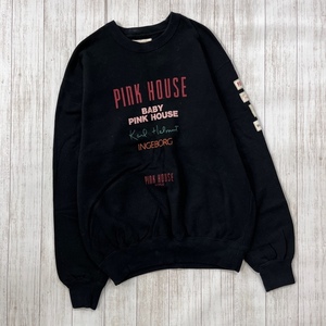 PINK HOUSE/ピンクハウス/両面ブランドロゴプリント×袖アップリケ/プルオーバースウェット/SIZE L