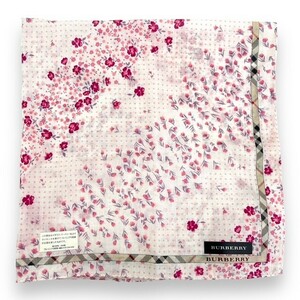 新品 Burberry バーバリー ハンカチ ファッション 綿100％ ブランド チェック 小物 実用品 ファッション 花柄 ピンク