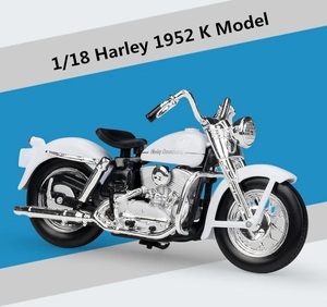 価格調整 完成品 ★ バイク ミニカー 合金 1/18 ハーレーダビットソン 1952 K モデル ★ ミニチュア オートバイ ホワイト Harley G059