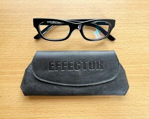 EFFECTORエフェクターWネーム限定コラボ特別モデルアレンギンズバーグハンドメイド日本製手造りビンテージセルロイド黒縁眼鏡メガネ送520円