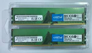 クルーシャル Crucial 8GB×2枚 計16GB マイクロン製 DDR4-3200 PC4-25600 メモリ 動作品 288pin DIMM +B