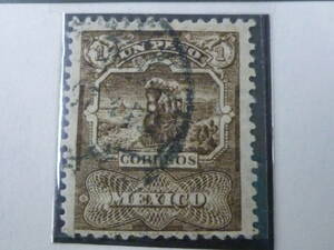 22　S　№7-5D　鉄道関連 切手　世界各国(M国)　メキシコ　1896年　SC#266　1p　使用済　※商品は写真1・2枚目の1種のみです。