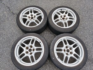  【4本セット】33GTR　純正ホイールタイヤ付き　日産 鍛造　BCNR33　GT-R　 9J +30 114.3 5穴 225/45R17 15年18週製造　ケンダ