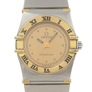 OMEGA オメガ コンステレーション 腕時計 SS シルバー/ゴールド クオーツ アナログ表示 レディース ベージュ文字盤【I180123042】中古
