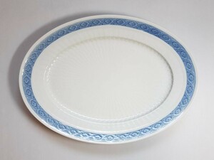 ロイヤルコペンハーゲン プレート■ブルーファン オーバルプレート 1枚 大皿 楕円 レア Blue Fan 1級品 美品 2