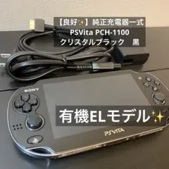 【良好✨】純正充電器一式　PSVita PCH-1100 クリスタルブラック　黒