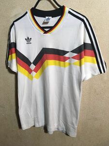 ビンテージ！９０ｓアディダス　西ドイツ代表　デサント　ゲームシャツ　Lサイズ　サッカー ユニホーム ジャージ 　