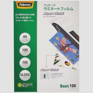 送料無料★フェローズ ラミネートフィルム 100ミクロン 長辺綴じ A4 サイズ用 100枚入 5848101