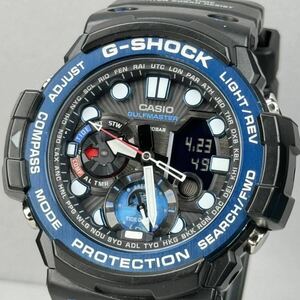 極美品 G-SHOCK GN-1000B-1AJF GULFMASTER ガルフマスター 方位.温度計搭載 ツインセンサー アナログ/デジタル アナデジ 反転液晶 ブラック